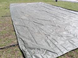 MILITARY SURPLUS TENT BASE X 307 FLOOR -35 x 17 FT -TARP COVER VINY CANVAS ARMY