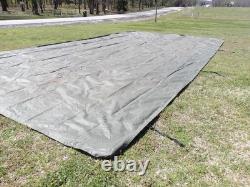 MILITARY SURPLUS TENT BASE X 307 FLOOR -35 x 17 FT -TARP COVER VINY CANVAS ARMY