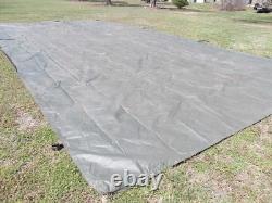 MILITARY SURPLUS TENT BASE X 307 FLOOR -35 x 17 FT -TARP COVER VINY CANVAS ARMY