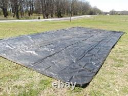 MILITARY SURPLUS TENT BASE X 307 FLOOR -35 x 17 FT -TARP COVER VINY CANVAS ARMY