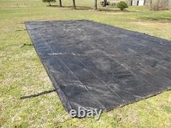MILITARY SURPLUS TENT BASE X 307 FLOOR -35 x 17 FT -TARP COVER VINY CANVAS ARMY