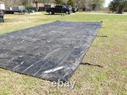 MILITARY SURPLUS TENT BASE X 307 FLOOR -35 x 17 FT -TARP COVER VINY CANVAS ARMY