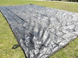 MILITARY SURPLUS TENT BASE X 307 FLOOR -35 x 17 FT -TARP COVER VINY CANVAS ARMY
