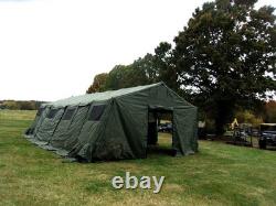 MILITARY SURPLUS TENT BASE X 307 FLOOR -35 x 17 FT -TARP COVER VINY CANVAS ARMY