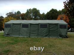 MILITARY SURPLUS TENT BASE X 307 FLOOR -35 x 17 FT -TARP COVER VINY CANVAS ARMY