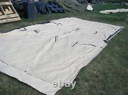 MILITARY SURPLUS TENT VESTIBULE HAY WOOD PILE TARP TRAILER COVER 19 x 9+ FT ARMY