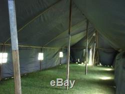 MILITARY SURPLUS VINYL CANVAS GP LARGE TENT 18x52 FT CAMPING HUNTING US ARMY