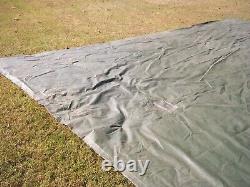 MILITARY SURPLUS VINYL CANVAS TARP TENT HUNT CAMPING 22 ft x 26 Ft DAMAGED ARMY