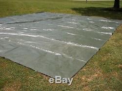 MILITARY SURPLUS VINYL CANVAS TARP TENT TRAILER HUNT CAMPING 22 ft x 26 Ft ARMY