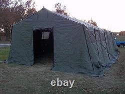 MILITARY TENT BASE- X 307 GREEN EASY UP 18' x 35' GARAGE HUNTING SURPLUS ARMY