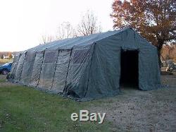 MILITARY TENT BASE- X 307 GREEN EASY UP 18' x 35' SURPLUS GARAGE HUNTING ARMY