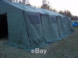 MILITARY TENT BASE- X 307 GREEN EASY UP 18' x 35' SURPLUS GARAGE HUNTING ARMY