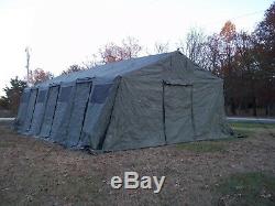 MILITARY TENT BASE- X 307 GREEN EASY UP 18' x 35' SURPLUS GARAGE HUNTING ARMY