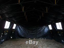 MILITARY TENT BASE- X 307 GREEN EASY UP 18' x 35' SURPLUS GARAGE HUNTING ARMY