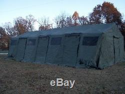 MILITARY TENT BASE- X 307 GREEN EASY UP 18' x 35' SURPLUS GARAGE HUNTING ARMY