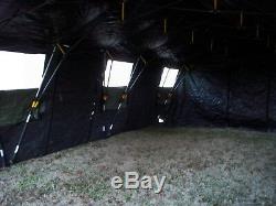 MILITARY TENT BASE- X 307 GREEN EASY UP 18' x 35' SURPLUS GARAGE HUNTING ARMY