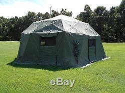 MILITARY TENT BASE- X 6D31 GREEN EASY UP 31'x31' SURPLUS ARMY CAMPING