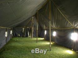 MILITARY VINYL CANVAS GP LARGE TENT 18x52 FT US ARMY -NO POLES INCLUDED