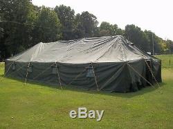 MILITARY VINYL CANVAS GP LARGE TENT 18x52 FT US ARMY -NO POLES INCLUDED