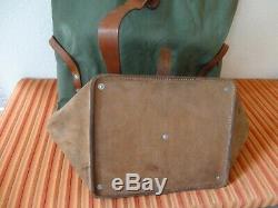 MINT Swiss Army Military Sea bag backpack Canvas Suede Leather Seesack
