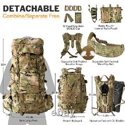 MT Military Army Large Rucksack with Detacheable ILBE Backpack Multicam Camo