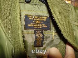 Men's VTG Ralph Lauren Polo 67 Jeans Co Bomber Jacket Military Surplus Green XL