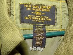 Men's VTG Ralph Lauren Polo 67 Jeans Co Bomber Jacket Military Surplus Green XL