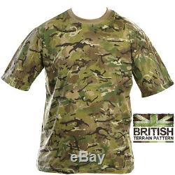 Mens Army Combat Military British US BTP Camo T-shirt Camouflage Surplus New