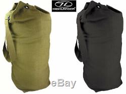 Mens Army Combat Military Shoulder Kit Travel Duffle Bag Canvas Surplus Black