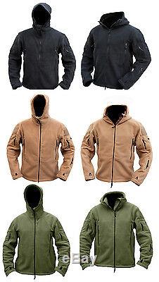 Mens Military Army Combat Recon Hoodie Fleece Hoodies Sweat Zip Jacket S XXXL