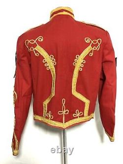 Mens Military Gold Hussar Red General Jacket 42,44,46With Chevrons And Badge
