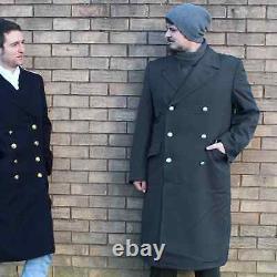 Mens Original German Army Grey Coat Grade 1 Military Surplus Long Winter Coat