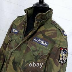 Mens Polo Ralph Lauren camo M65 military surplus patch field combat jacket L