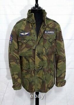 Mens Polo Ralph Lauren camo M65 military surplus patch field combat jacket L