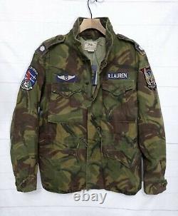 Mens Polo Ralph Lauren camo M65 military surplus patch field combat jacket L