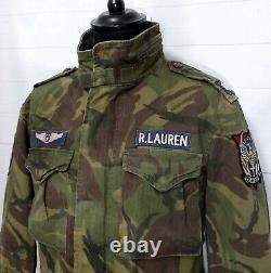 Mens Polo Ralph Lauren camo M65 military surplus patch field combat jacket L