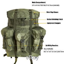 Military ALICE Pack Army Medium Rucksack Backpack with Frame&Straps Olive Green