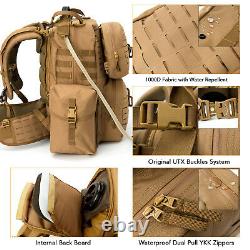 Military Army Large Rucksack MOLLE 2 Tactical Backpack with Pouches Coyote Brown