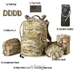 Military Army Large Rucksack Molle II Tactical Backpack with Pouches Multicam
