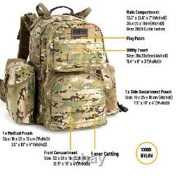 Military Army Large Rucksack Molle II Tactical Backpack with Pouches Multicam