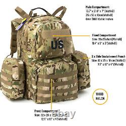 Military Army Medium Rucksack Molle II Tactical Backpack with Pouches Multicam