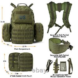 Military Army Medium Rucksack Molle II Tactical Backpack with Pouches Olive Drab