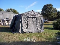 Military Base X Tent 203 Army Surplus Canvas 210 Sq-ft No Liner Yes Floor