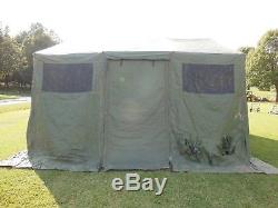 Military Base X Tent 303 Army Surplus Canvas 270 Sq-ft Has Liner And Floor