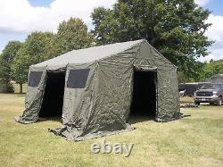 Military Base X Tent 303 Army Vinyl Canvas 270 Sq-ft Has Liner And Floor+cords