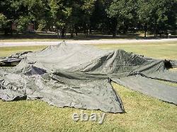 Military Base X Tent 303 Army Vinyl Canvas 270 Sq-ft Has Liner And Floor+cords