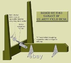 Military Folding Wood Table Desk Vintage Army Camping Reenacting Military Truck