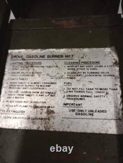 Military Issued Stove Gasoline Burner No 7. Fully Marked
