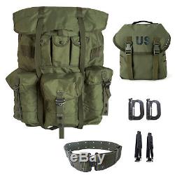 Military Large Alice Pack Army Survival Combat Backpack with Alice Butt Pack OD