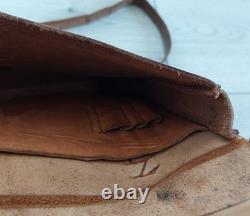 Military Officer Bag, Leather, size 24 x 17 x 3 cm, VTG 1960s, used, Swiss Army